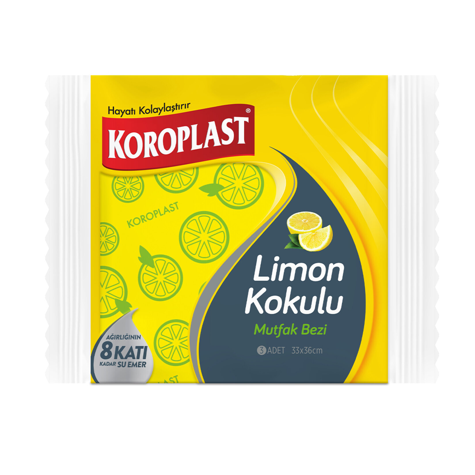 Koroplast Limon Kokulu Mutfak Bezi 3 Adet