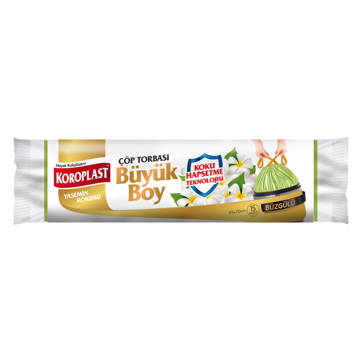 Koroplast Yasemin Kokulu Büzgülü Büyük Boy Çöp Torbası